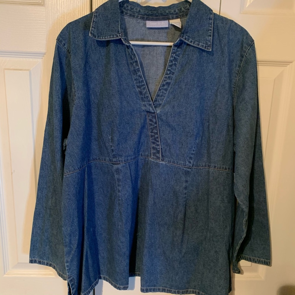 Denim maternity top